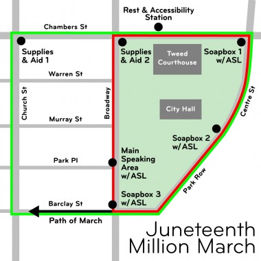 Graphic representation of map of march route and key locations. For detailed description continue reading along this page. 